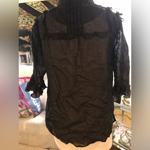 Juicy Couture sheer ruffled blouse - Picture 4 of 5